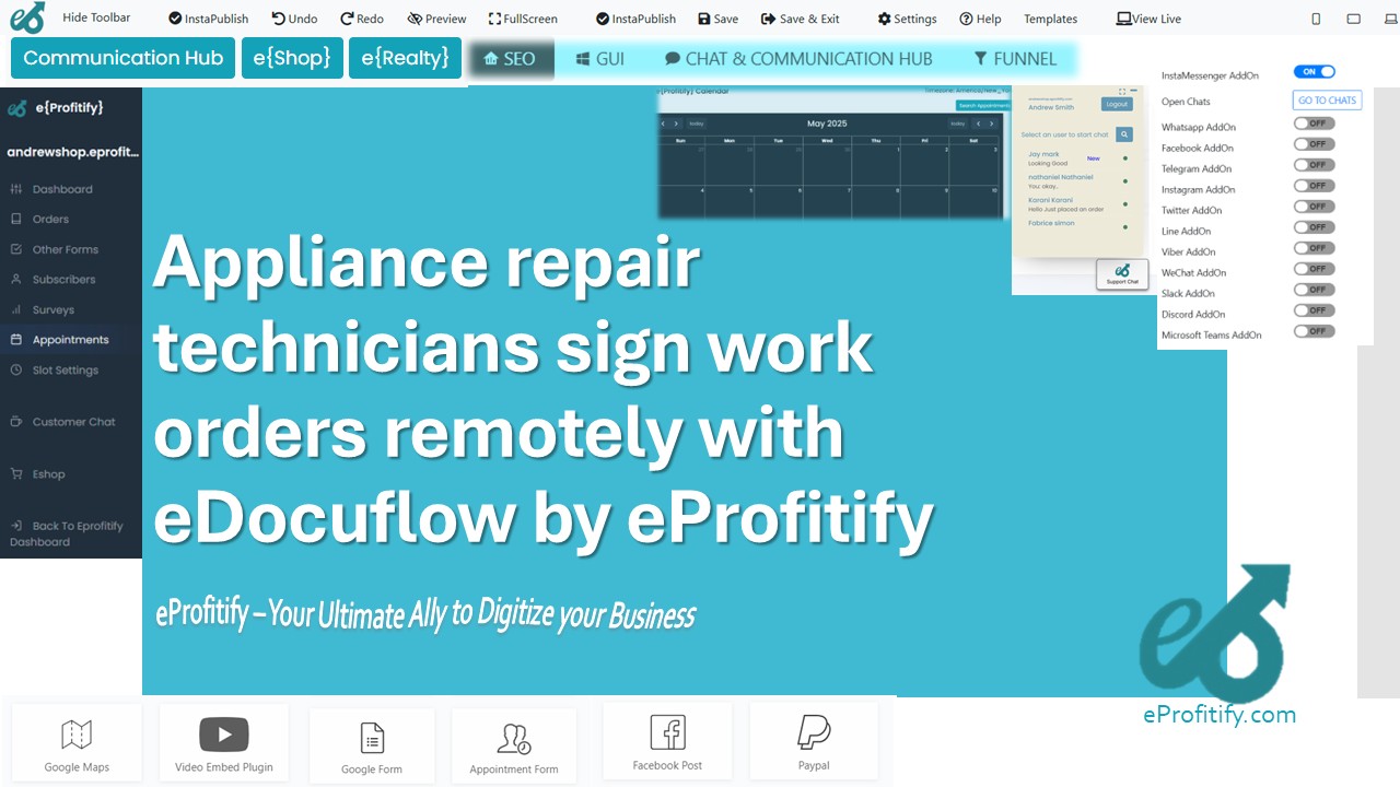 Appliance repair technicians sign work orders remotely with eDocuflow by eProfitify